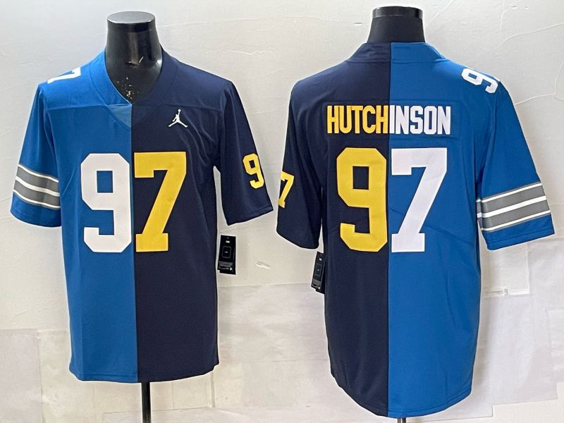 Men 2025 Detroit Lions #97 Hutchinson Blue black Limited NFL Jersey style 034->detroit lions->NFL Jersey